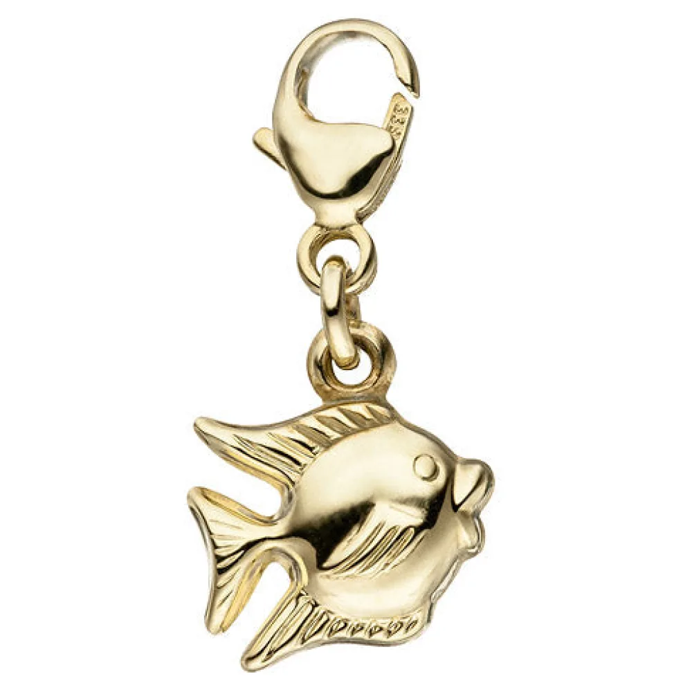 Einhänger Charm Fisch 333 Gold Gelbgold Anhänger Goldcharm