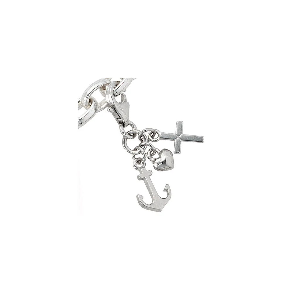 Einhänger Charm Glaube Liebe Hoffnung 925 Sterling Silber rhodiniert