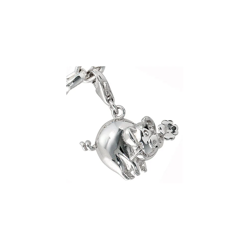 Einhänger Charm Glücksschwein 925 Sterling Silber Glücksbringer