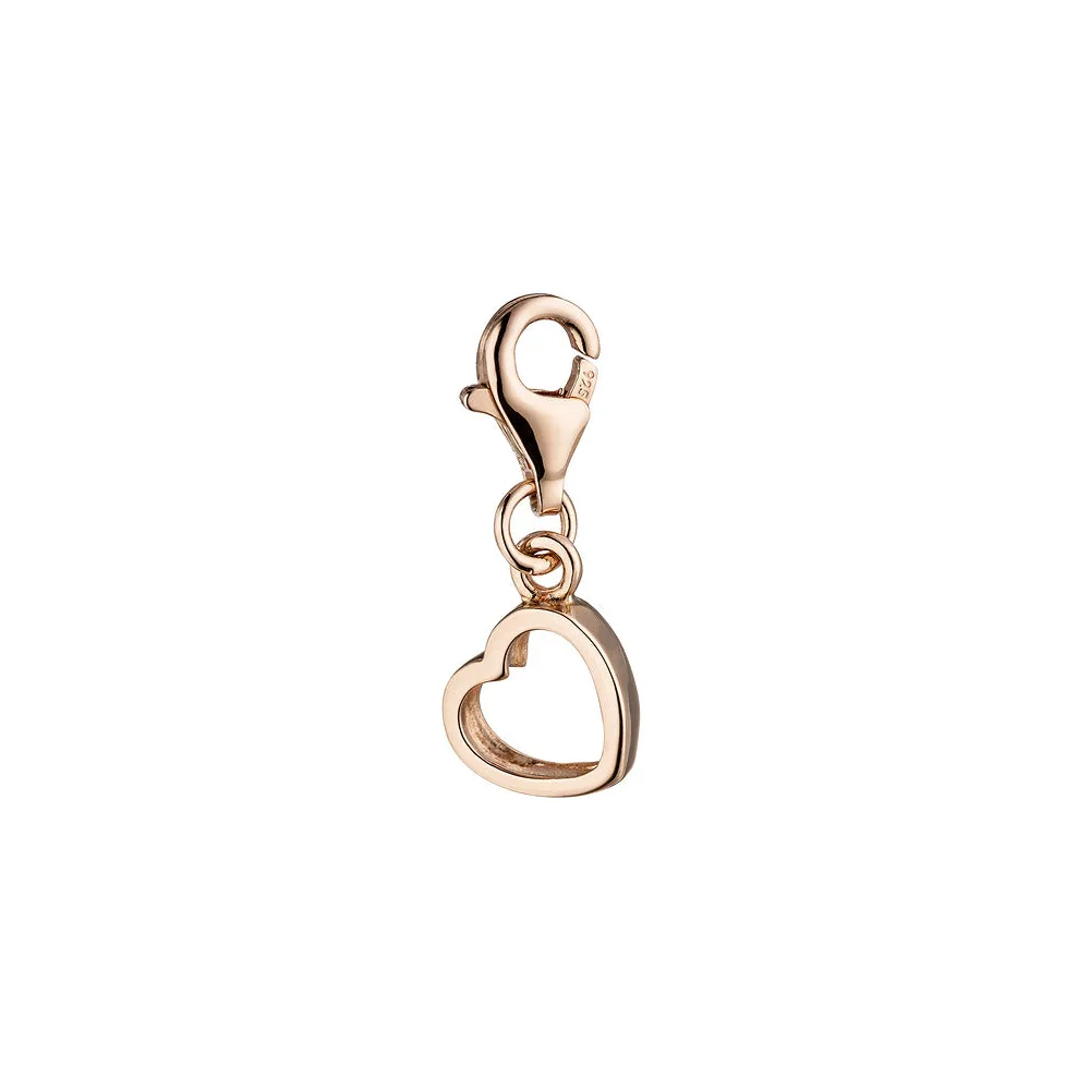 Einhänger Charm Herz 925 Sterling Silber rotgold vergoldet Herzcharm