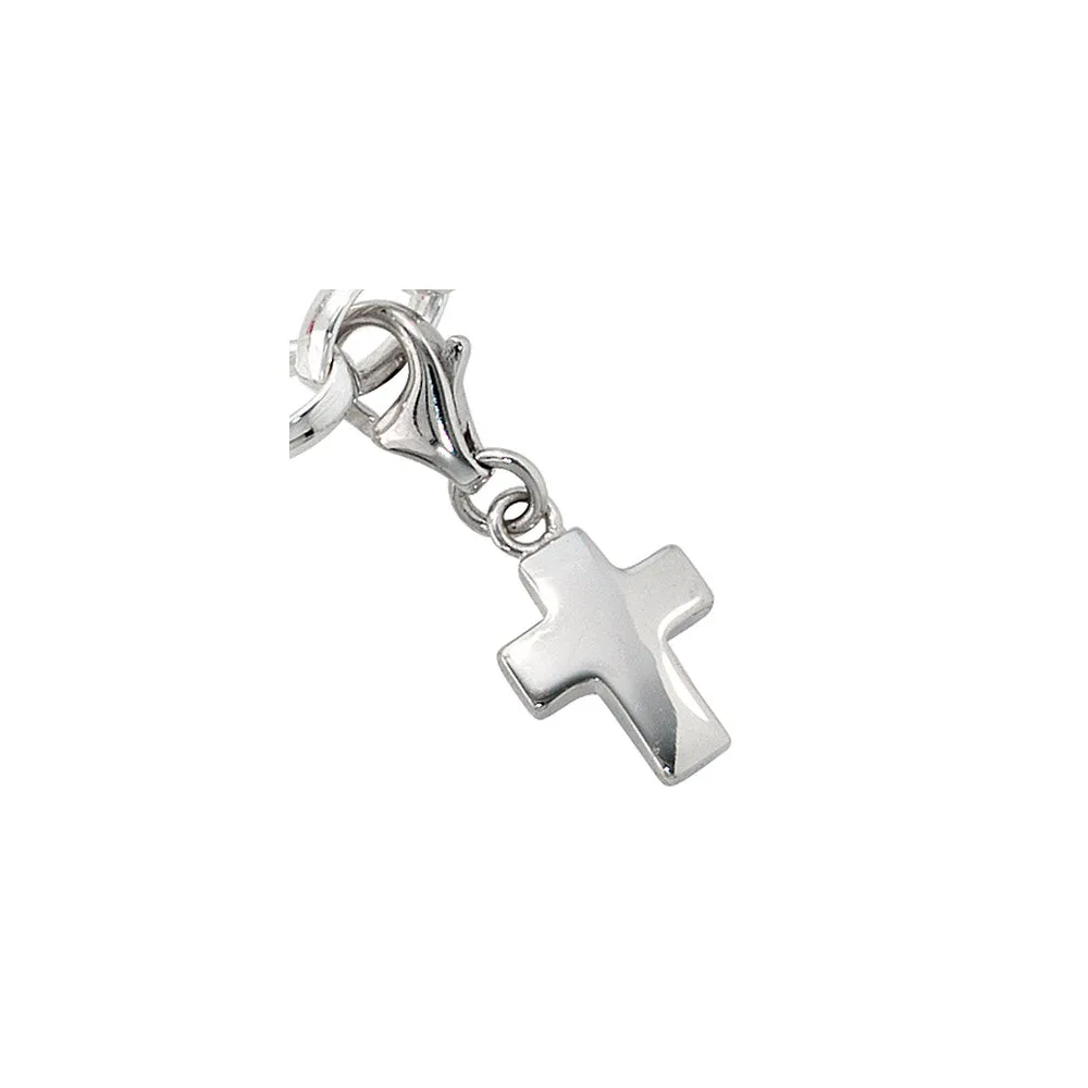 Einhänger Charm Kreuz 925 Sterling Silber rhodiniert