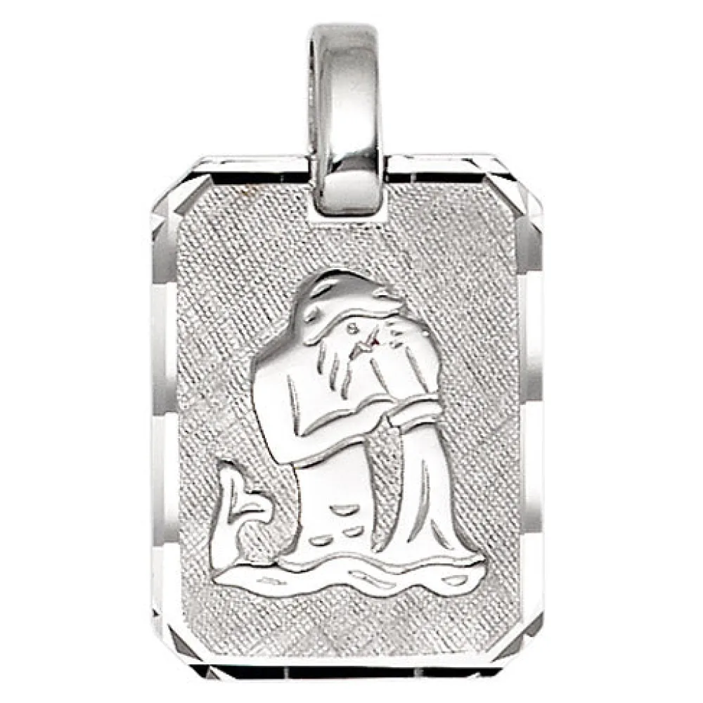 Anhänger Sternzeichen Wassermann 925 Silber matt Sternzeichenanhänger