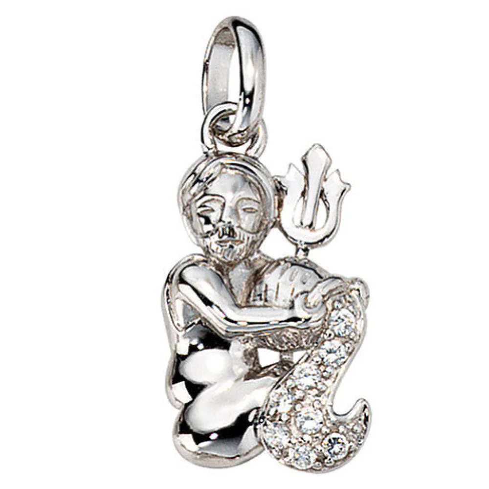 Anhänger Sternzeichen Wassermann 925 Silber mit Zirkonia Sternzeichenanhänger