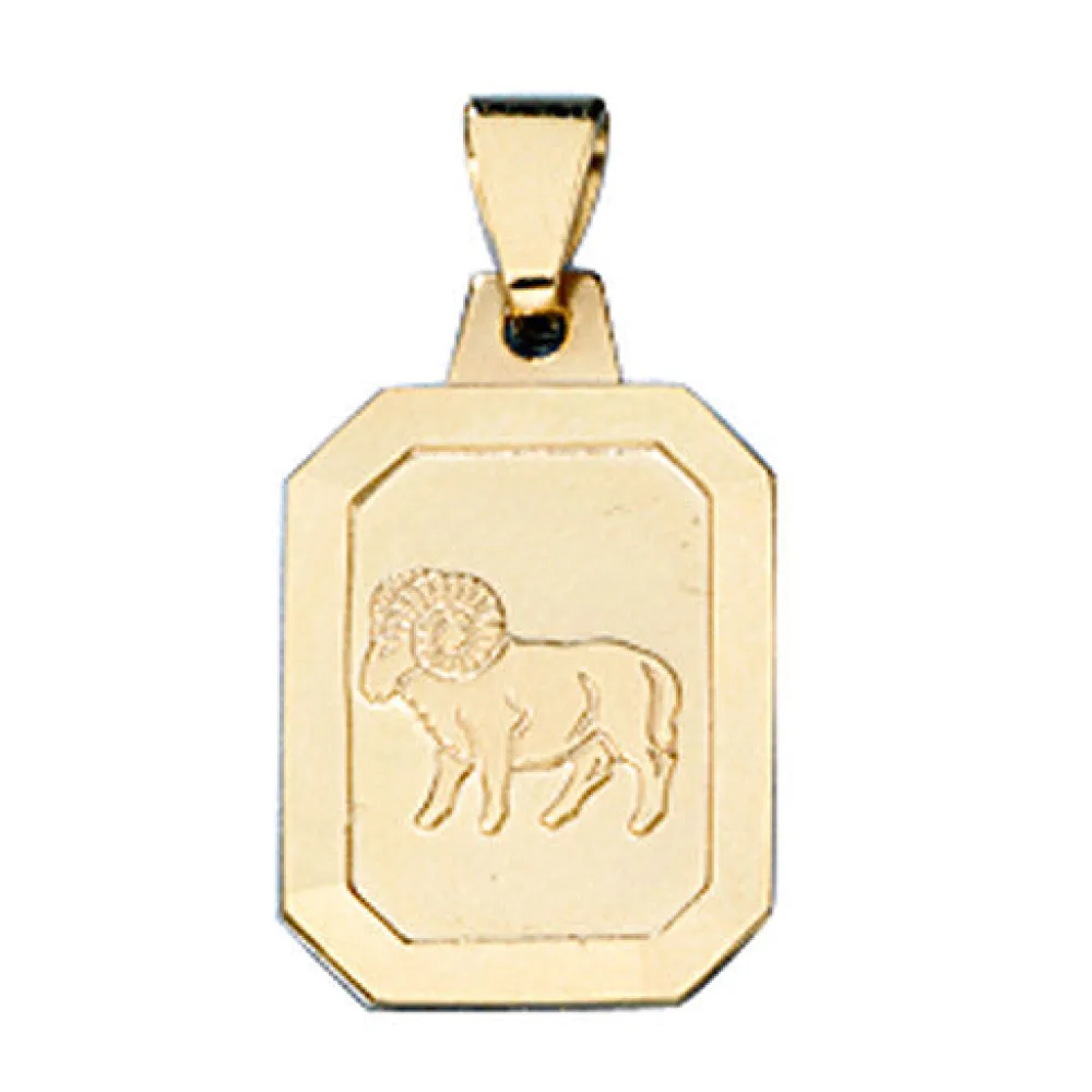 Anhänger Sternzeichen Widder 333 Gold Gelbgold matt Sternzeichenanhänger