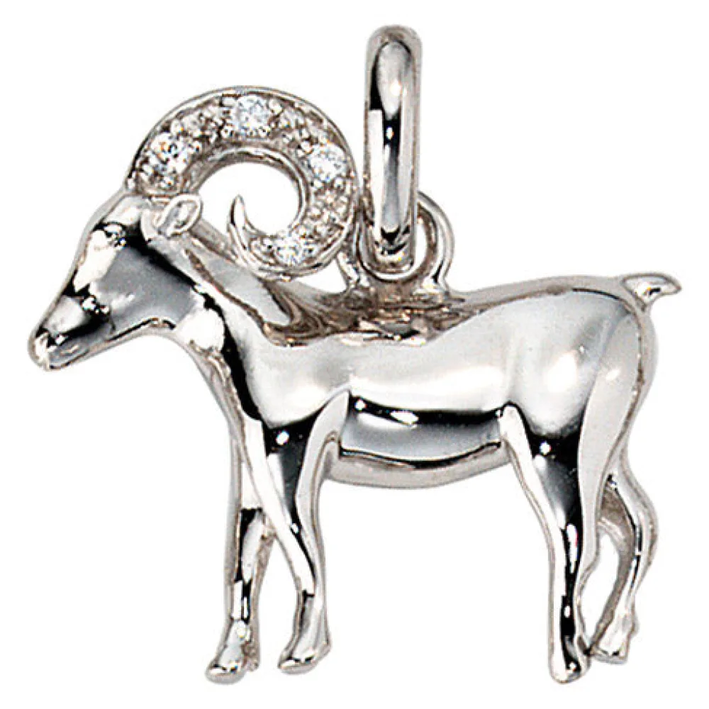 Anhänger Sternzeichen Widder 925 Silber mit Zirkonia Sternzeichenanhänger