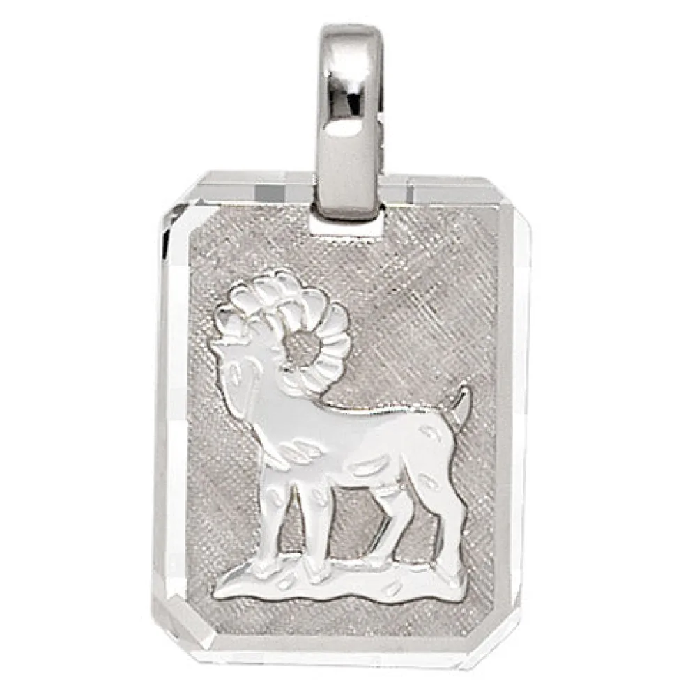 Anhänger Sternzeichen Widder 925 Sterling Silber matt Sternzeichenanhänger