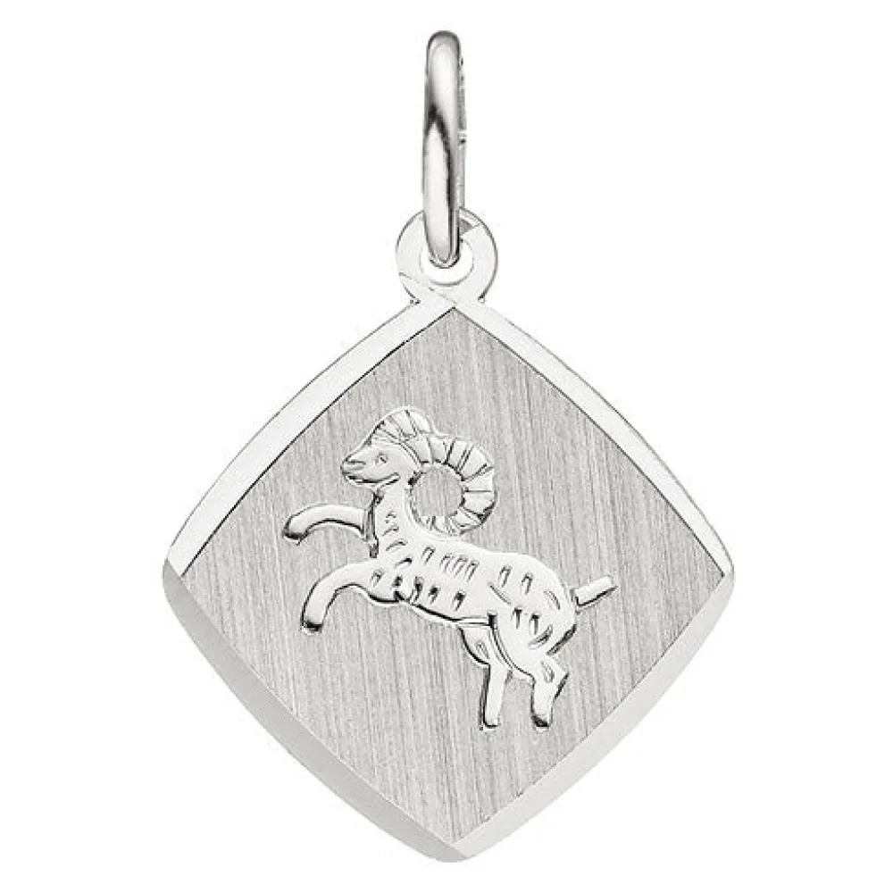 Anhänger Sternzeichen Widder 925 Sterling Silber matt Sternzeichenanhänger