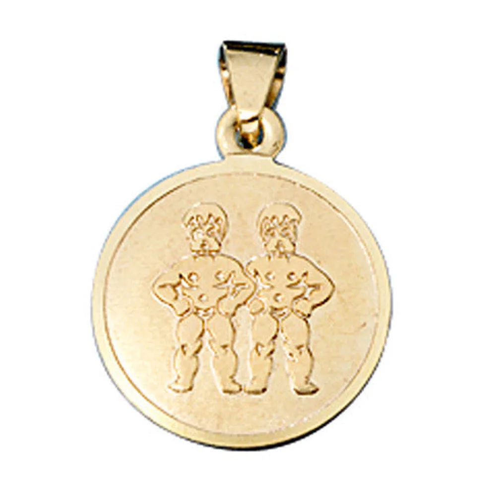 Anhänger Sternzeichen Zwilling 333 Gold Gelbgold matt Sternzeichenanhänger