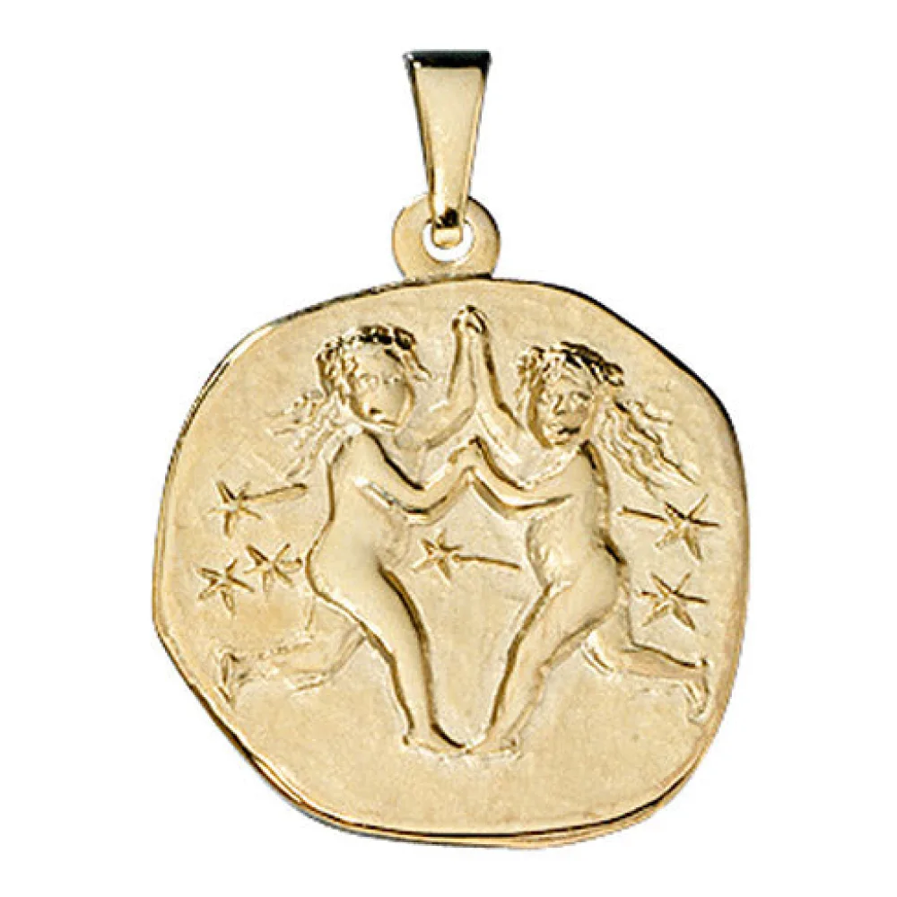 Anhänger Sternzeichen Zwilling 333 Gold Gelbgold Sternzeichenanhänger