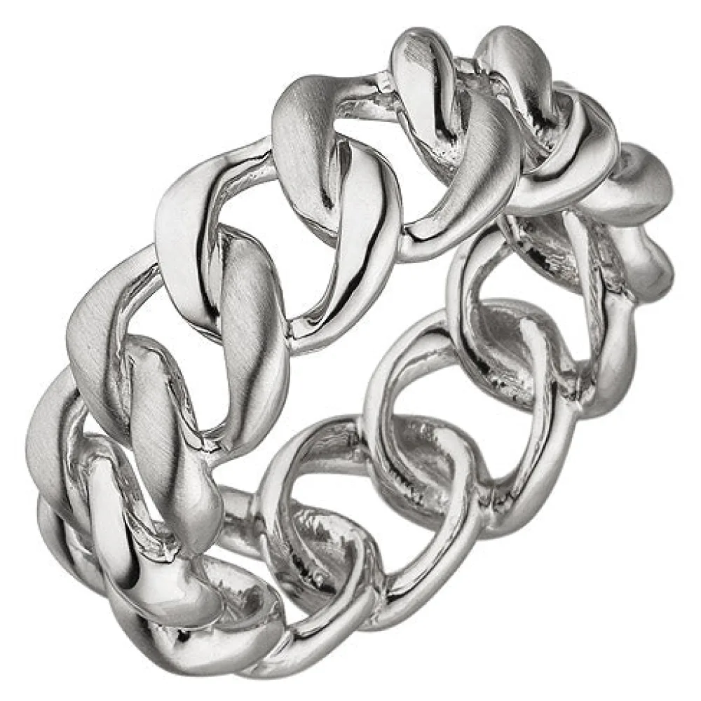 Damen Ring 925 Sterling Silber teil matt Silberring-54