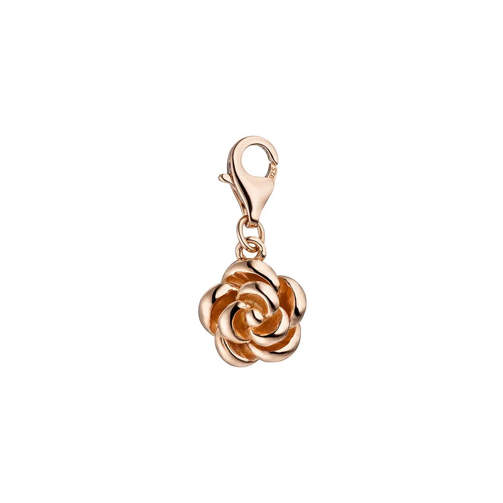 Einhänger Charm Rose 925 Silber rotgold vergoldet Anhänger für Bettelarmband
