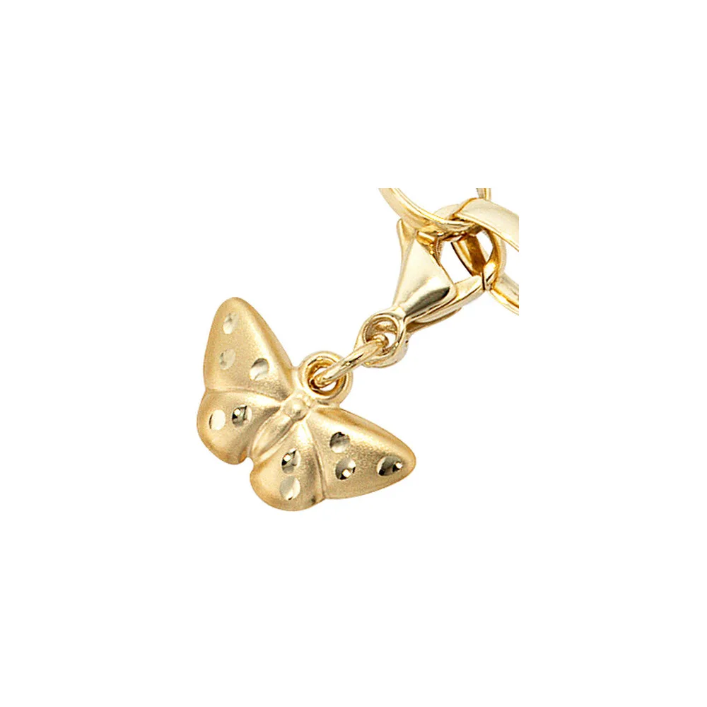 Einhänger Charm Schmetterling 333 Gold Gelbgold mattiert