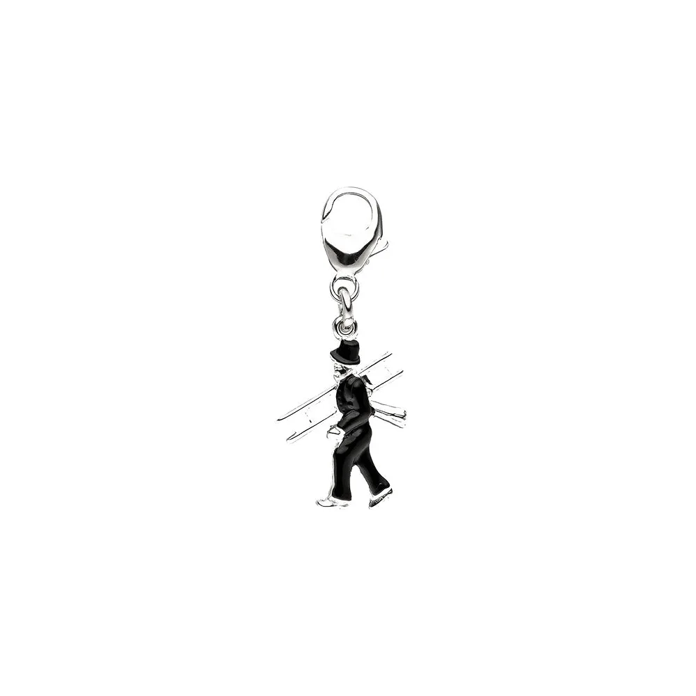 Einhänger Charm Schornsteinfeger 925 Sterling Silber Anhänger für Bettelarmband