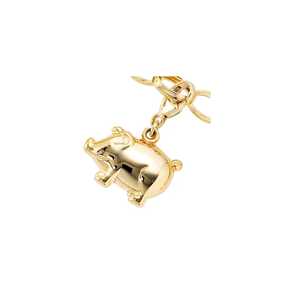 Einhänger Charm Schweinchen Schwein 333 Gold Gelbgold Glücksbringer