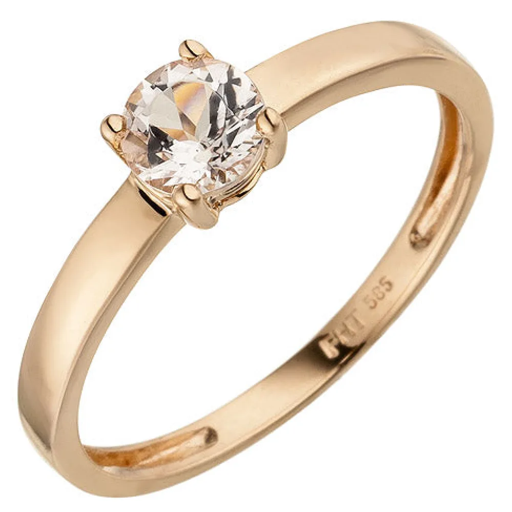 Damen Ring 585 Gold Rotgold 1 Morganit rosa Goldring Morganitring-58