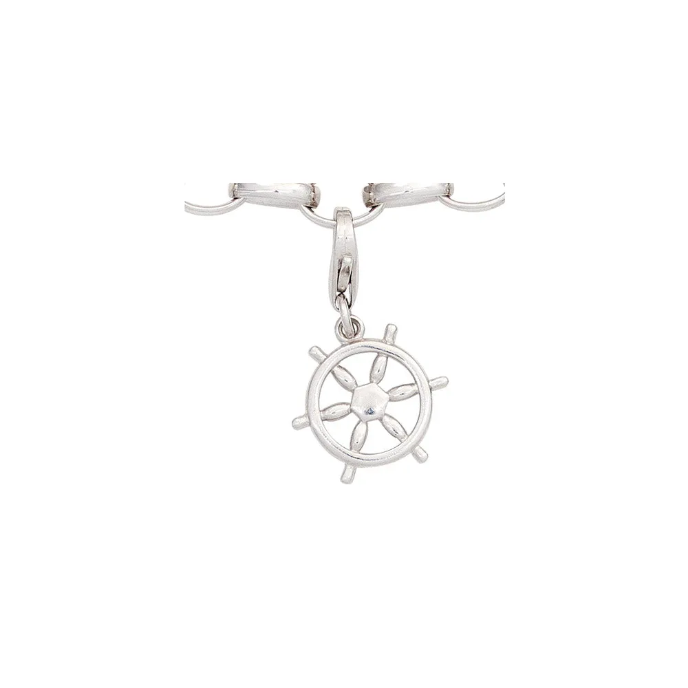 Einhänger Charm Steuerrad 925 Sterling Silber rhodiniert