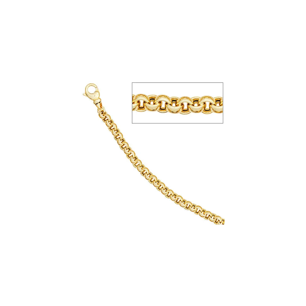 Erbsarmband 585 Gold Gelbgold 19 cm Armband Goldarmband Karabiner