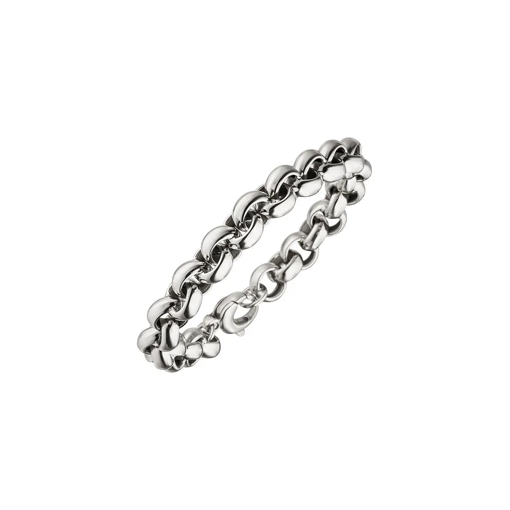 Erbsarmband 925 Sterling Silber 21 cm Armband Silberarmband Karabiner