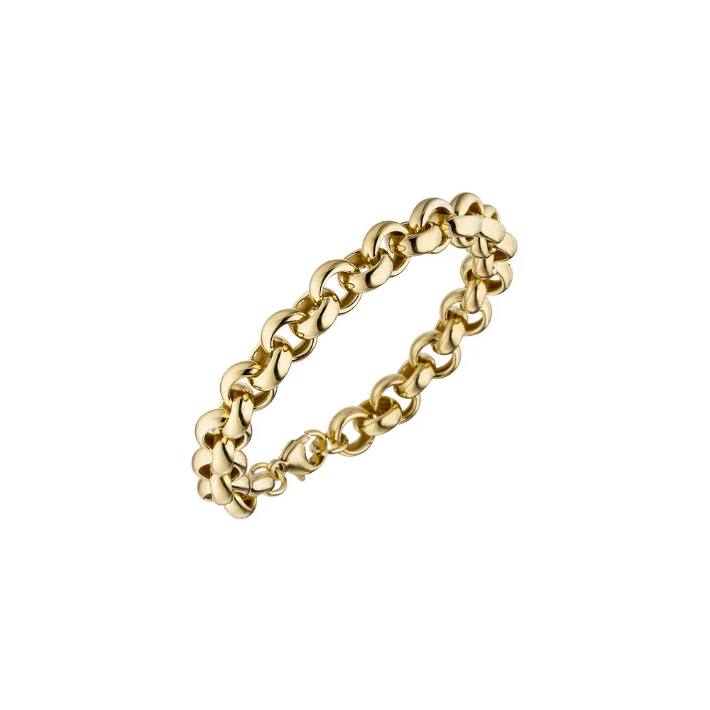 Erbsarmband 925 Sterling Silber gold vergoldet 21 cm Armband