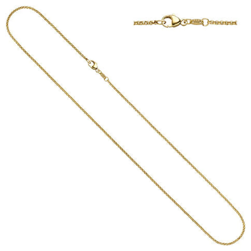 Erbskette 585 Gelbgold 1 5 mm 36 cm Gold Kette Halskette Goldkette Karabiner