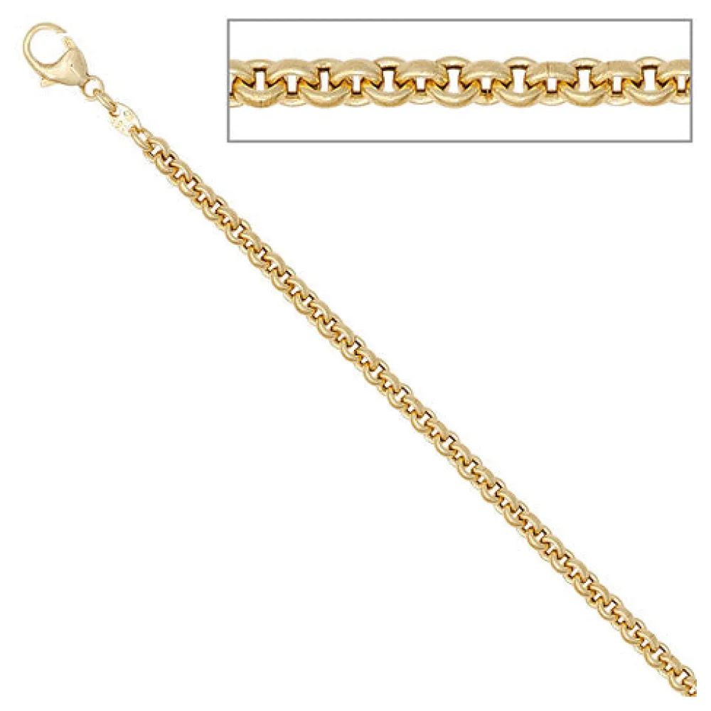 Erbskette 585 Gelbgold 3 4 mm 45 cm Gold Kette Halskette Goldkette Karabiner