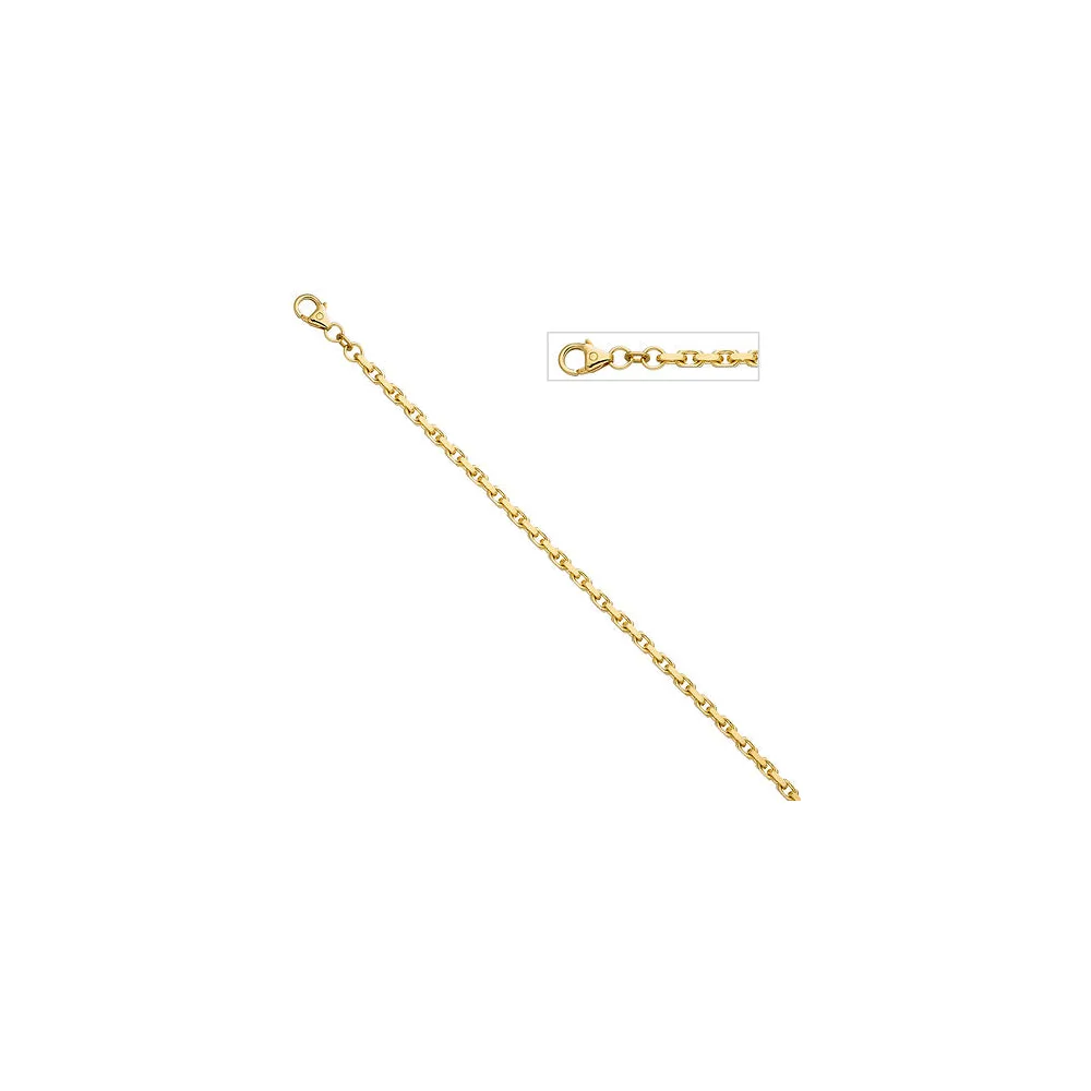 Ankerarmband 585 Gold Gelbgold diamantiert 21 cm Armband Goldarmband