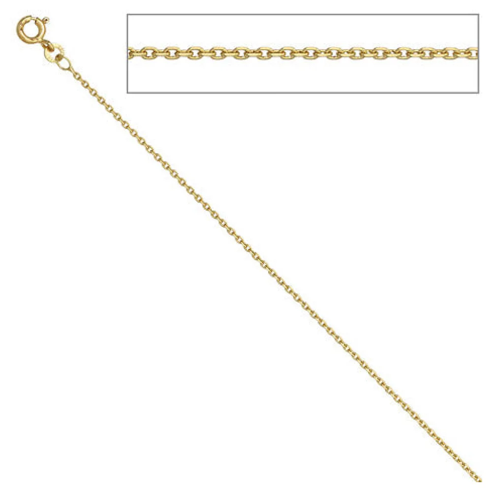 Ankerkette 333 Gelbgold 1 2 mm 36 cm Gold Kette Halskette Goldkette Federring