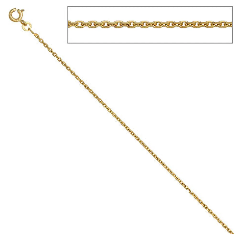 Ankerkette 333 Gelbgold 1 6 mm 40 cm Gold Kette Halskette Goldkette Federring