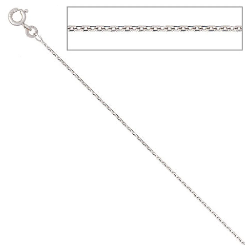 Ankerkette 333 Weißgold 1 3 mm 36 cm Gold Kette Halskette Weißgoldkette