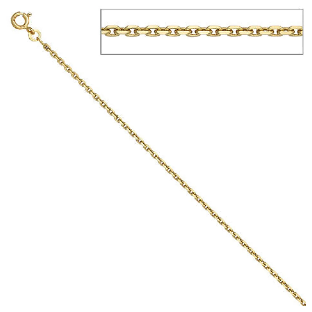 Ankerkette 585 Gelbgold 1 9 mm 42 cm Gold Kette Halskette Goldkette Federring