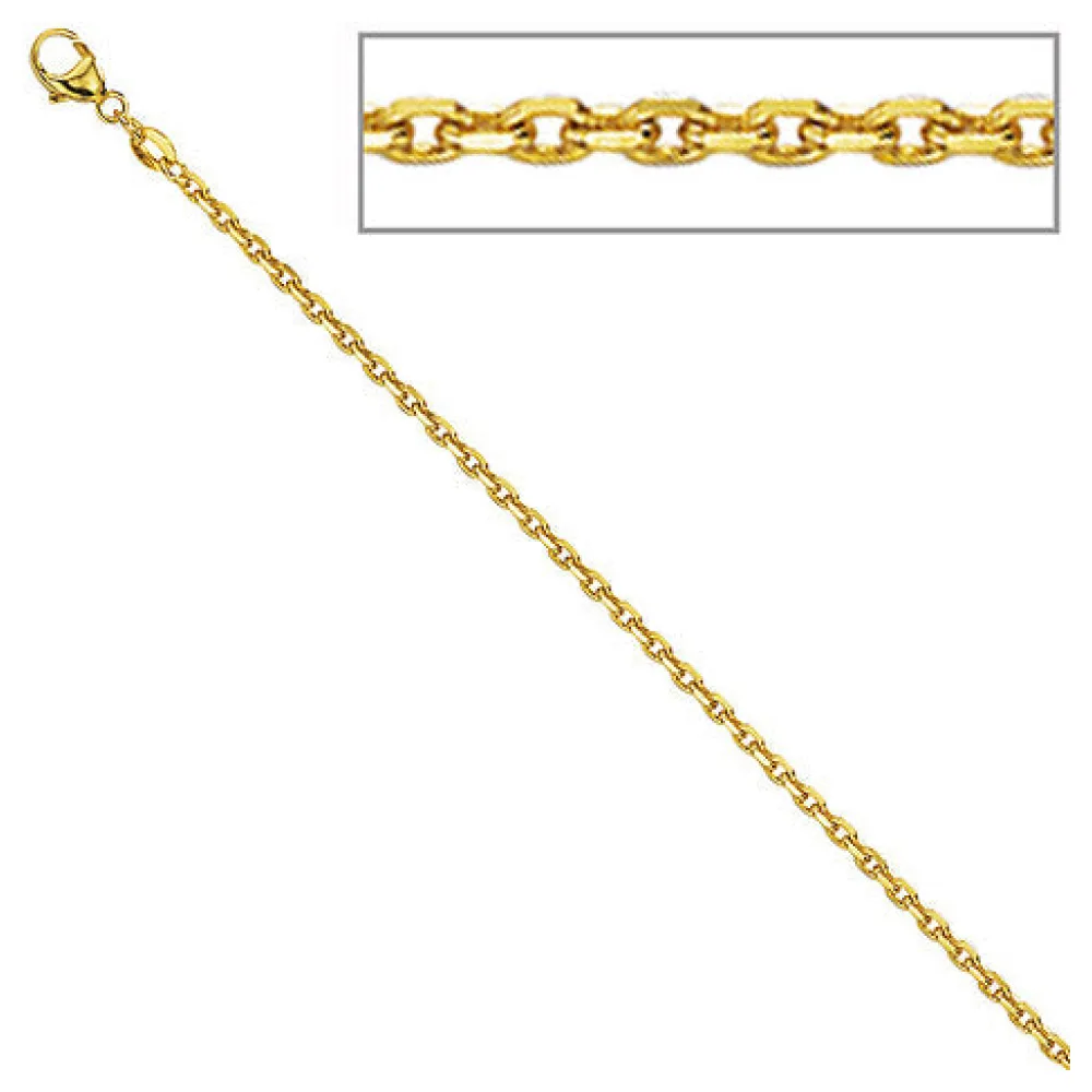 Ankerkette 585 Gelbgold diamantiert 1 6 mm 40 cm Gold Kette Halskette Goldkette