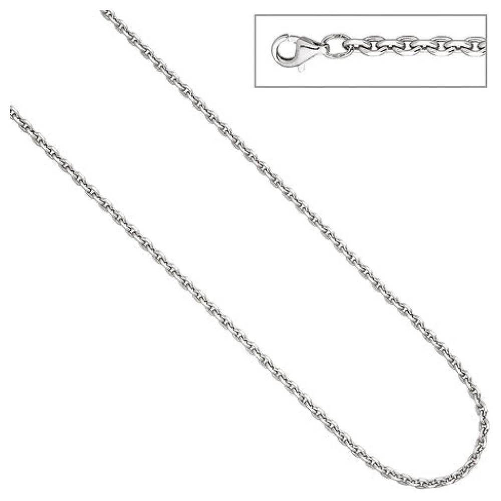 Ankerkette 925 Silber diamantiert 3 4 mm 45 cm Kette Halskette Silberkette
