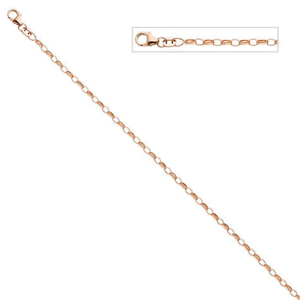 Ankerkette 925 Silber rotgold vergoldet 2 4 mm 45 cm Halskette Kette Karabiner