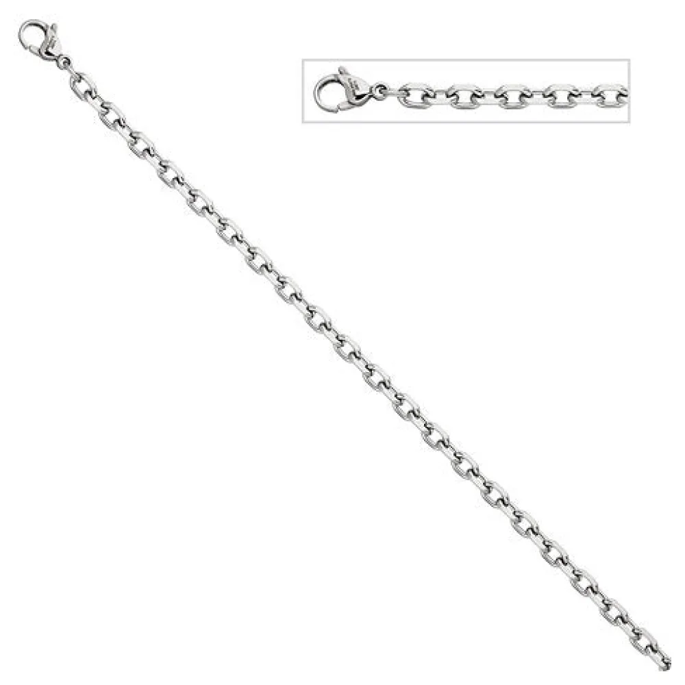 Ankerkette Edelstahl 4 3 mm 45 cm Halskette Kette Karabiner