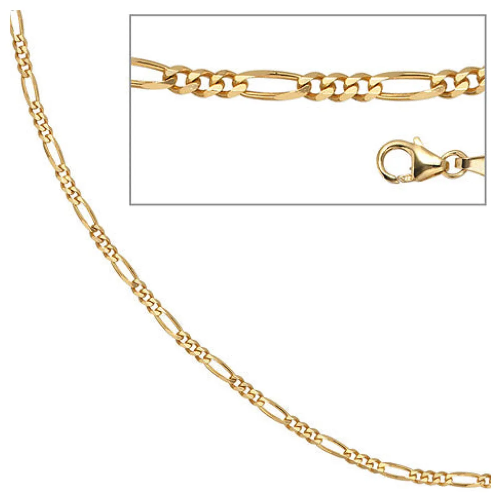 Figarokette 333 Gelbgold 2 8 mm 42 cm Gold Kette Halskette Goldkette Karabiner