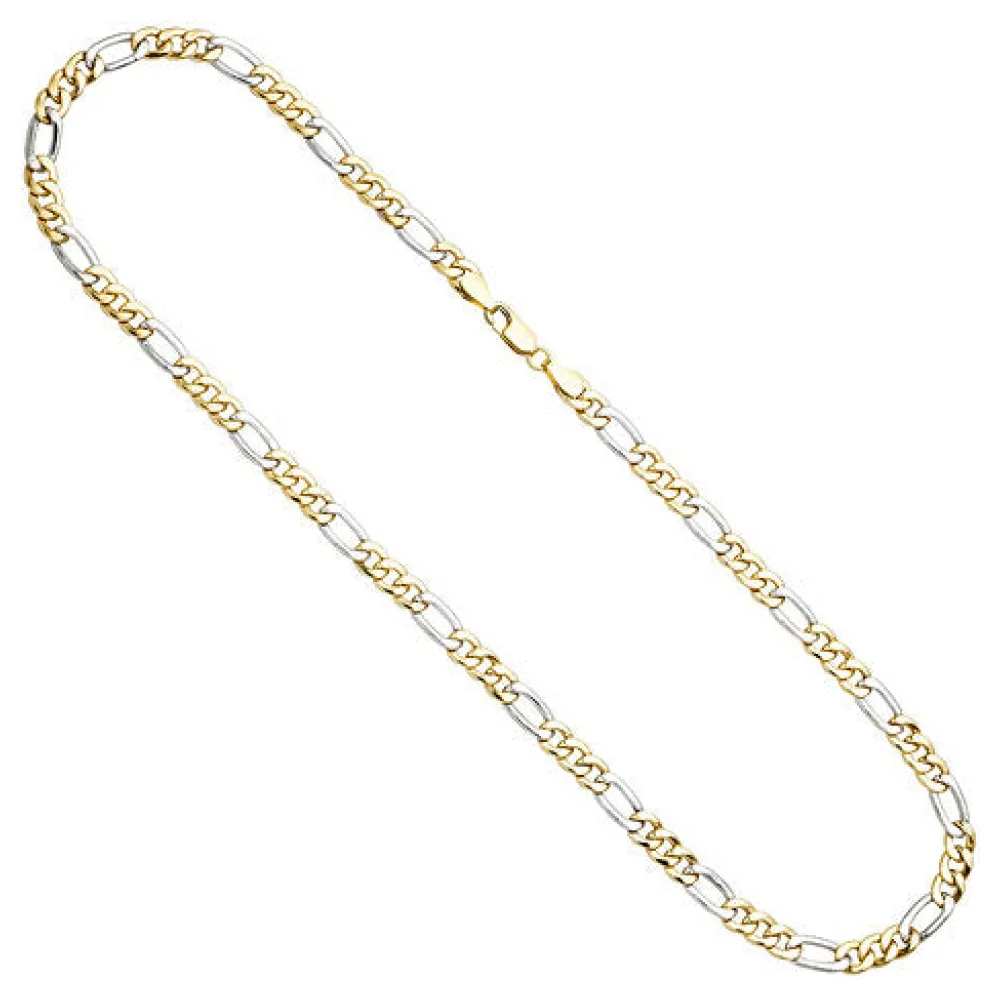 Figarokette 333 Gelbgold Weißgold bicolor 45 cm Gold Kette Halskette Goldkette
