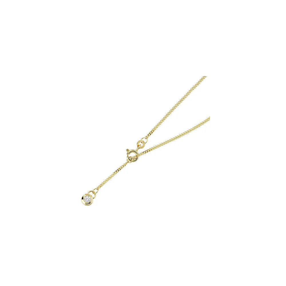Fußkettchen Fußkette 333 Gold Gelbgold 1 Zirkonia 25 cm Federring