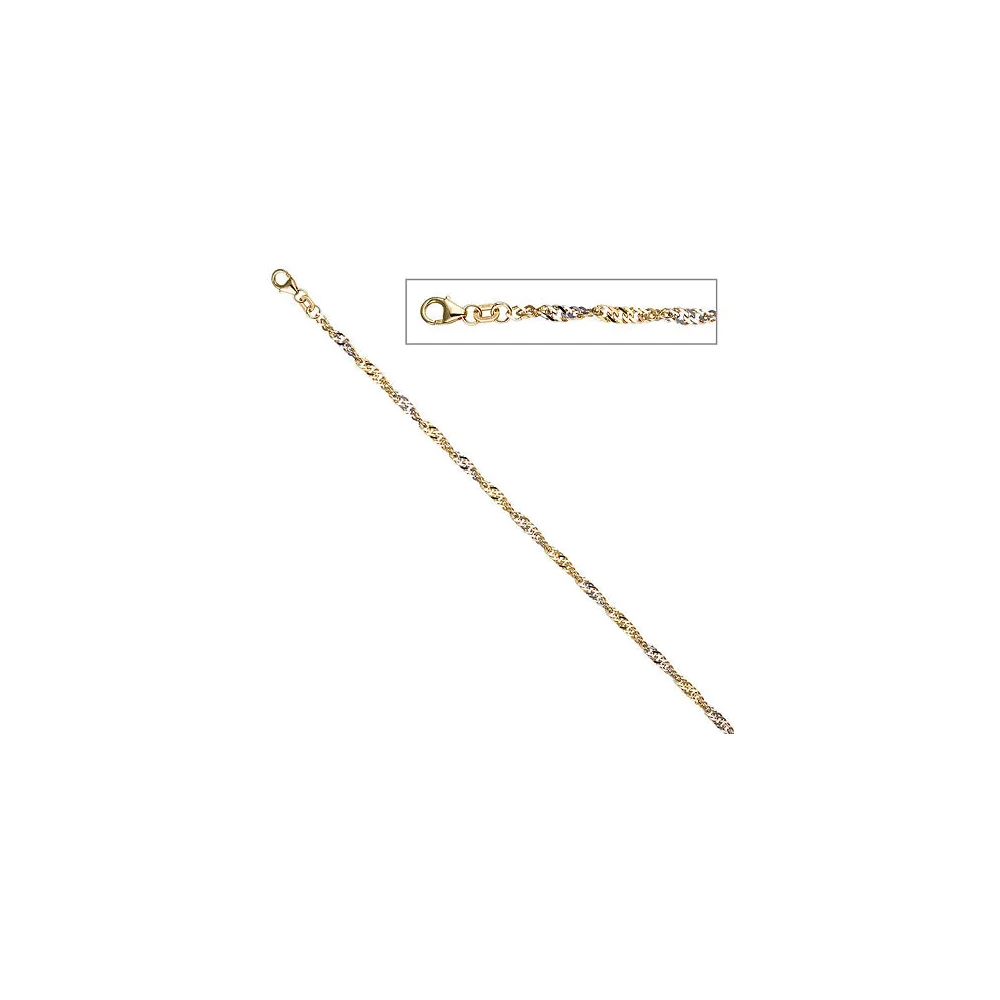 Fußkettchen Fußkette 925 Sterling Silber gold vergoldet 2 9 mm 25 cm Karabiner