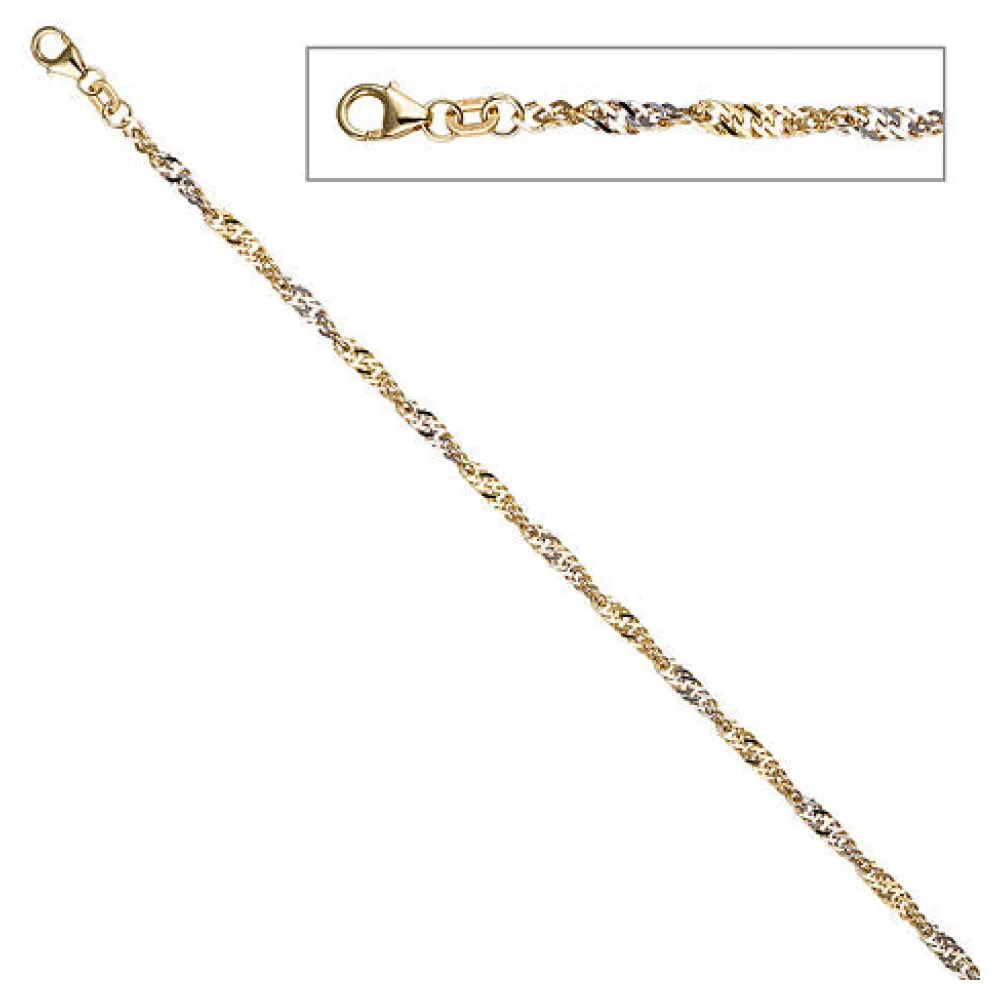 Fußkettchen Fußkette 925 Sterling Silber gold vergoldet 2 9 mm 25 cm Karabiner