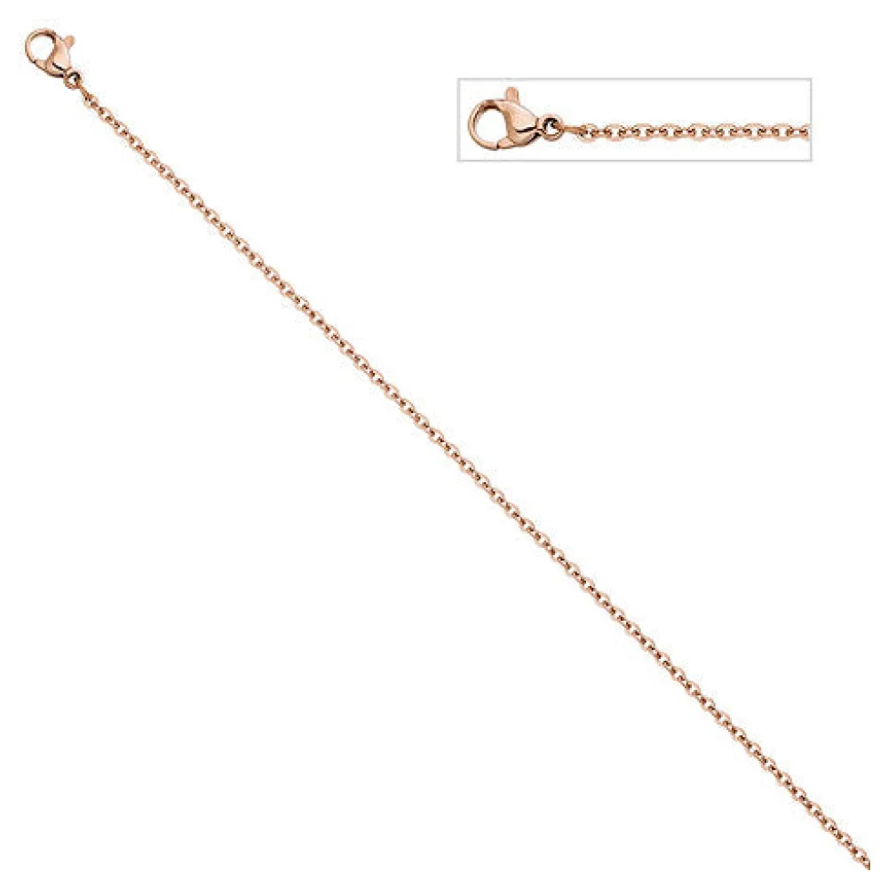 Halskette Edelstahl rotgold farben beschichtet 2 2 mm 46 cm Kette