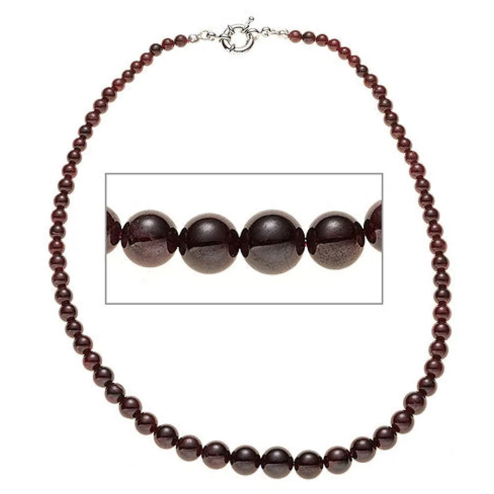Halskette Edelsteinkette Granat Verlauf 45 cm Kette