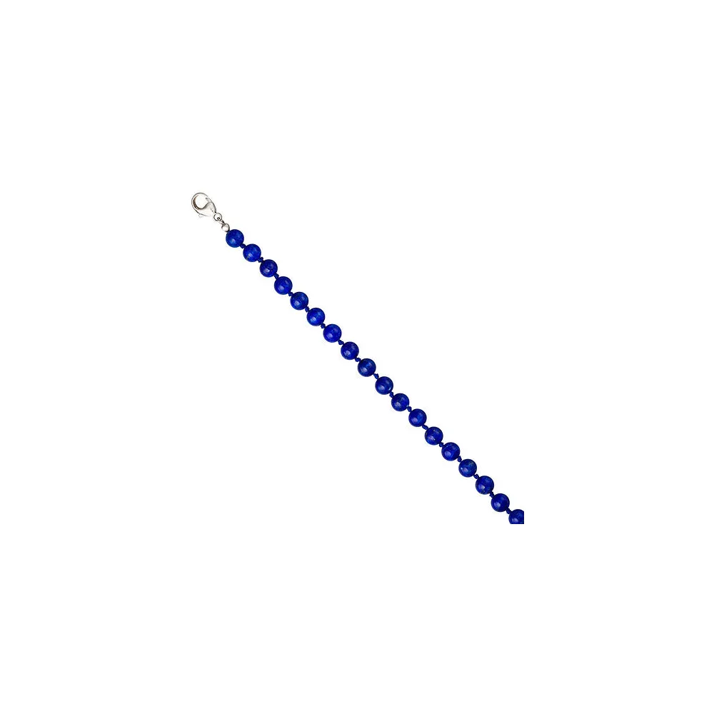 Halskette Edelsteinkette Lapislazuli blau 45 cm Kette Verschluss 925 Silber