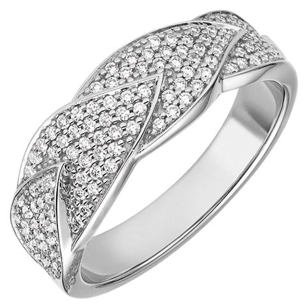 Damen Ring 585 Gold Weißgold 119 Diamanten Brillanten 0 45ct. Diamantring-56