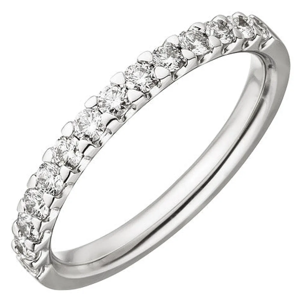 Damen Ring 585 Gold Weißgold 14 Diamanten Brillanten 0 56 ct. Diamantring-60