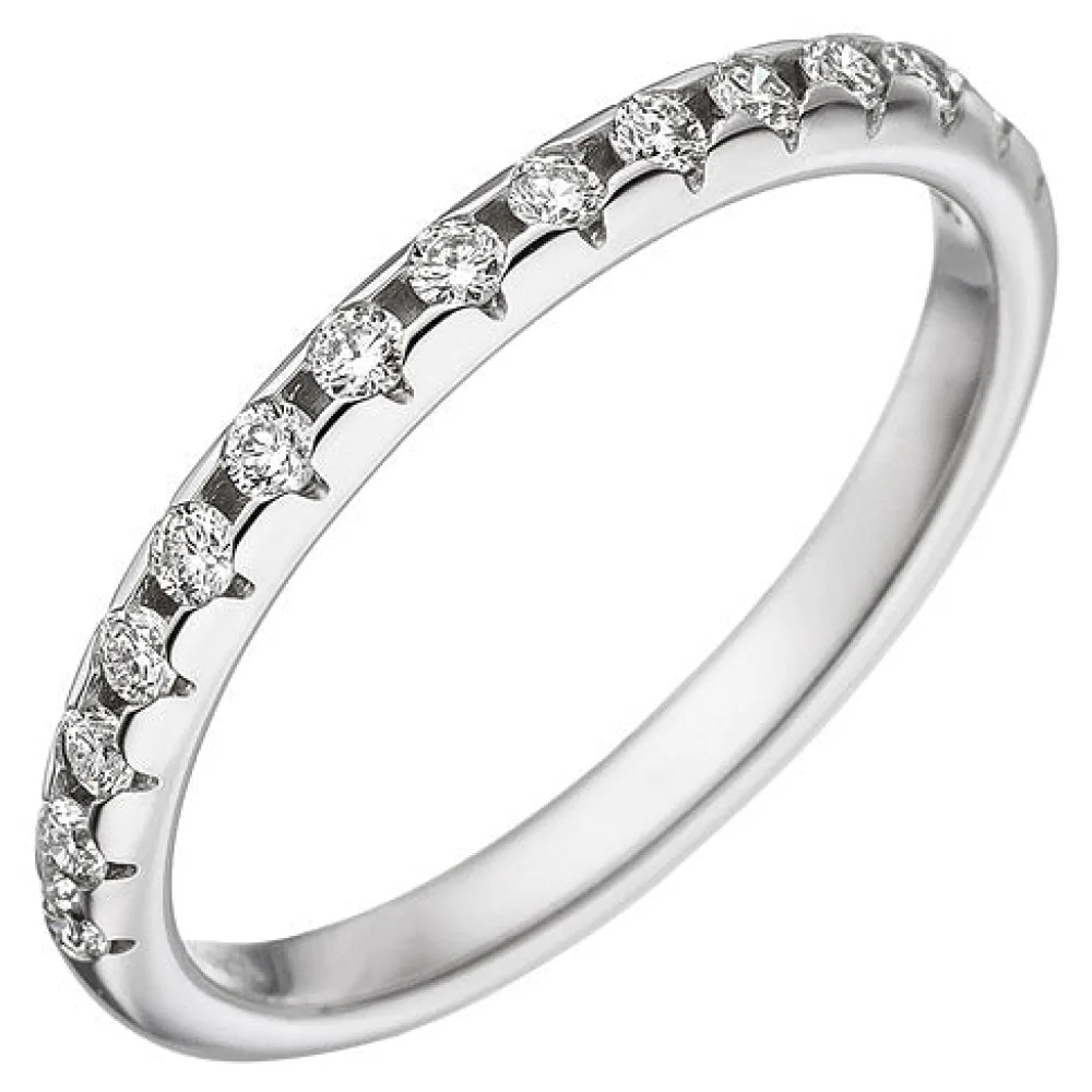 Damen Ring 585 Gold Weißgold 15 Diamanten Brillanten Weißgoldring Diamantring-56