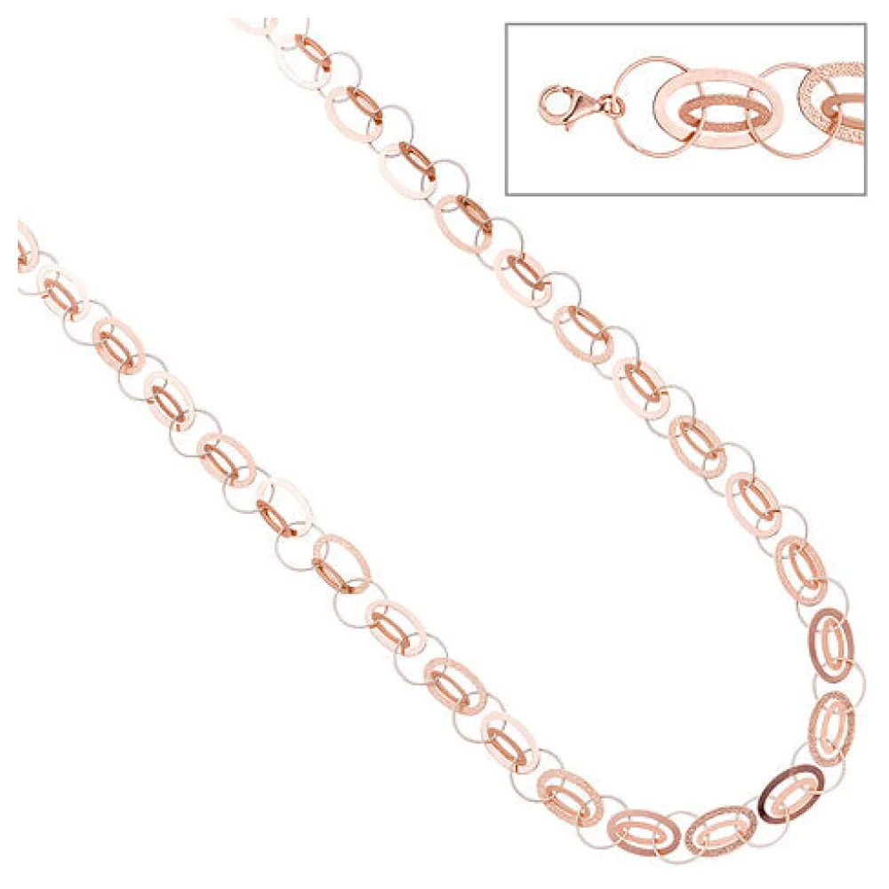 Halskette Kette 925 Silber rotgold vergoldet 80 cm Karabiner