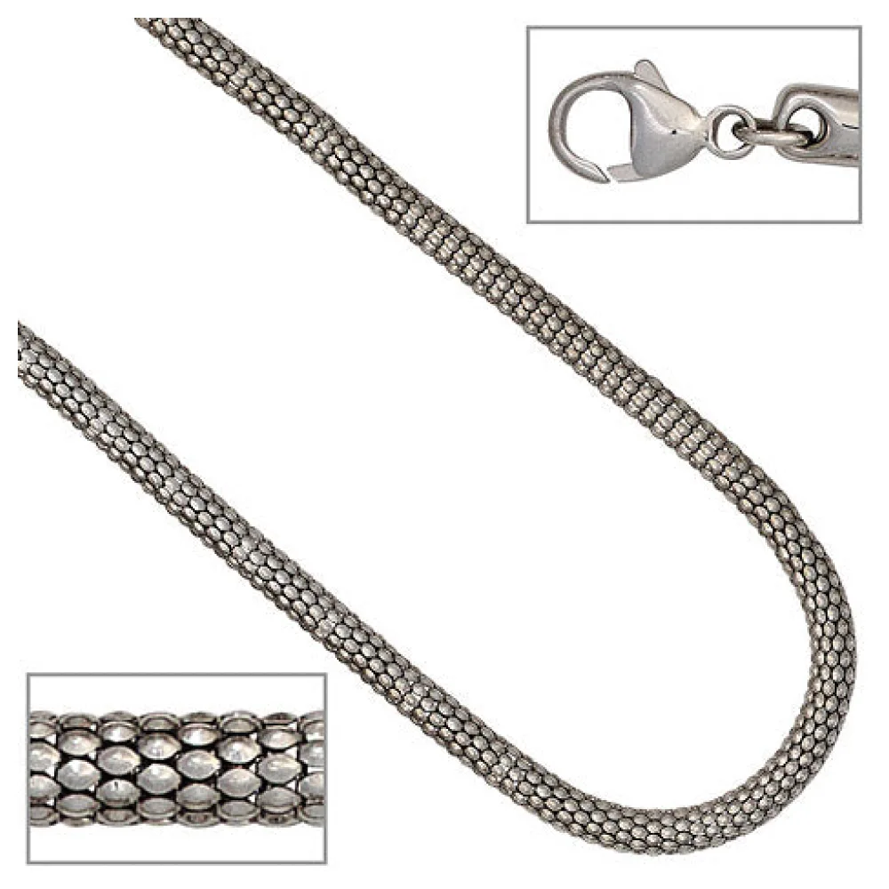 Halskette Kette 925 Sterling Silber rhodiniert 42 cm Silberkette Karabiner