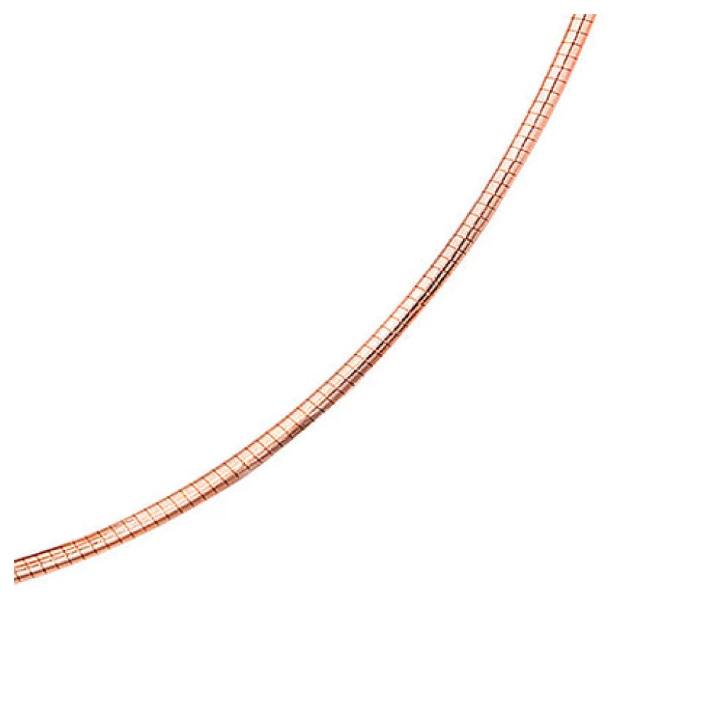 Halsreif 585 Rotgold 1 8 mm 42 cm Gold Kette Halskette Rotgoldhalsreif Karabiner
