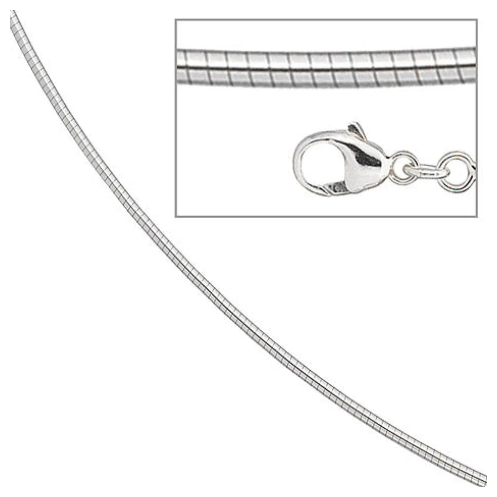 Halsreif 585 Weißgold 1 7 mm 42 cm Gold Kette Halskette Weißgoldhalsreif