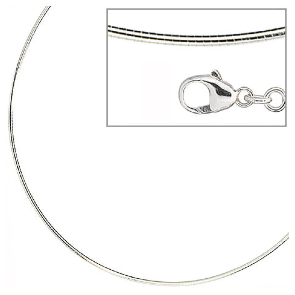 Halsreif 925 Sterling Silber 1 2 mm 42 cm Kette Halskette Silberhalsreif